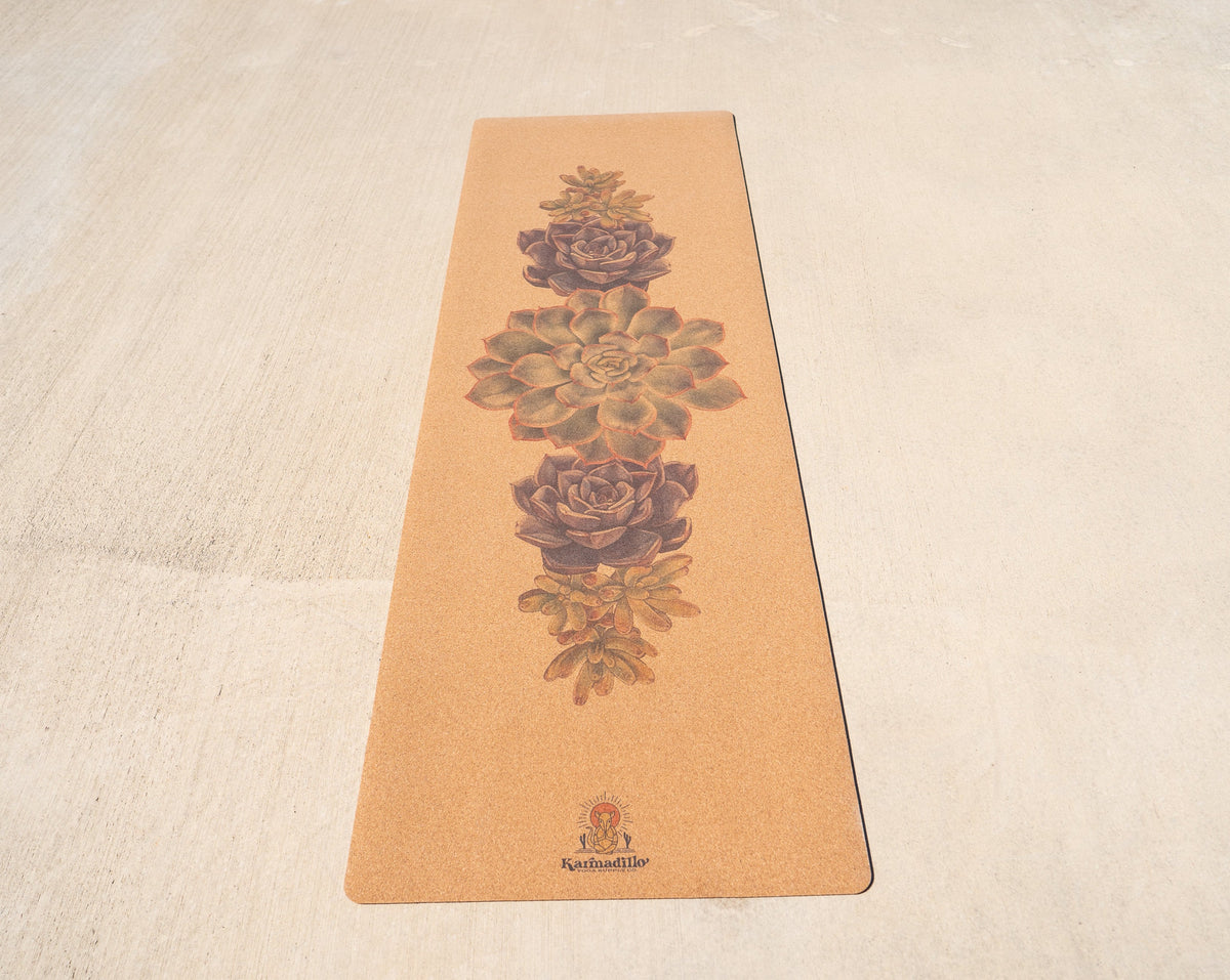 Succulent Plant Cork Yoga Mat