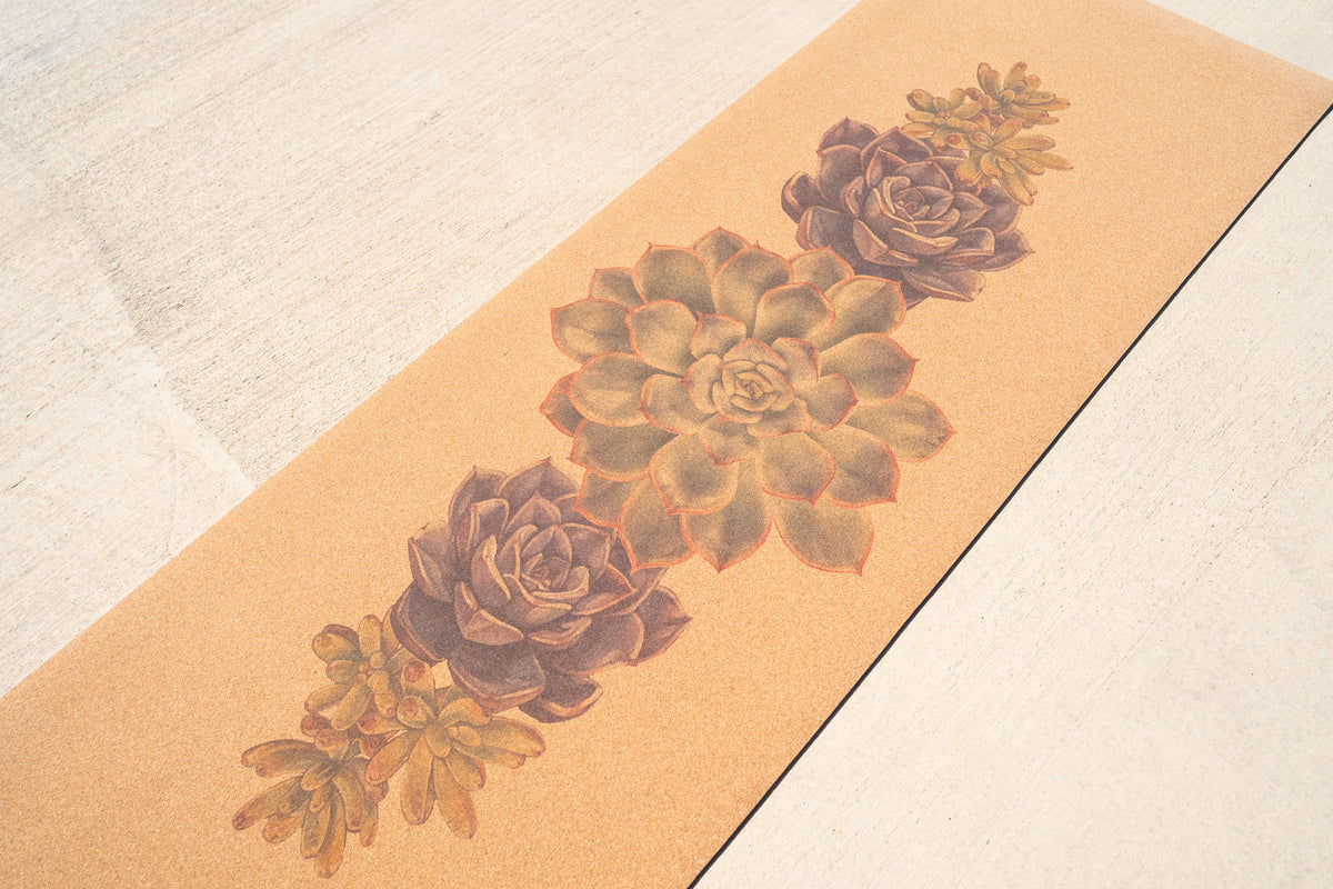 Succulent Plant Cork Yoga Mat