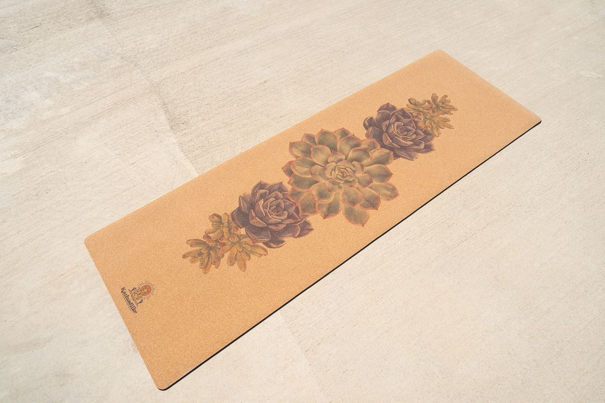 Succulent Plant Cork Yoga Mat